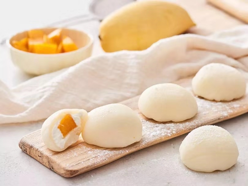 软糯香甜蛋黄雪媚娘,雪媚娘软软糯糯香甜可口