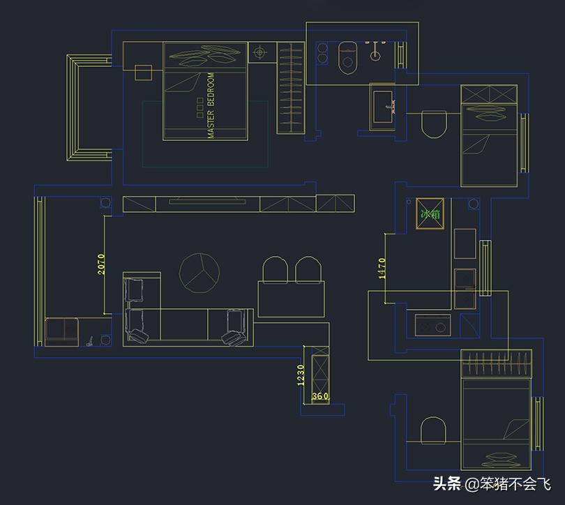 郑州康桥朗城89㎡小三房,时尚的电视墙点亮整个空间