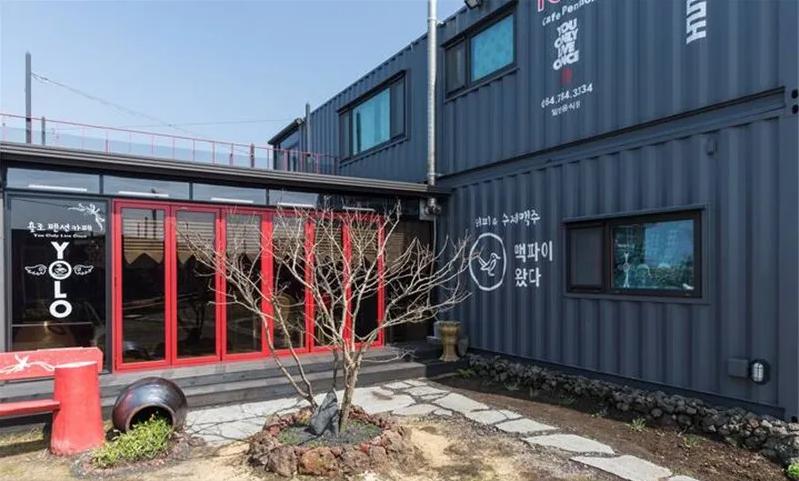 极简集装箱咖啡屋,怀旧音乐餐吧装修效果图