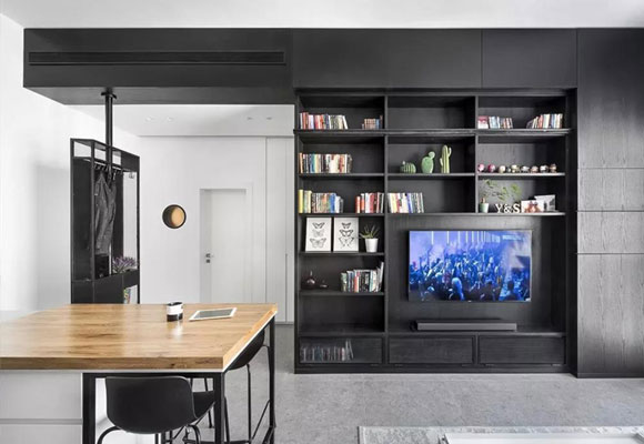 小户型客厅如何设计收纳储物柜,设计感轻奢客厅储物柜组合