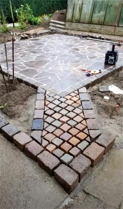 红砖与石板搭配铺庭院,如果你家有院子全集