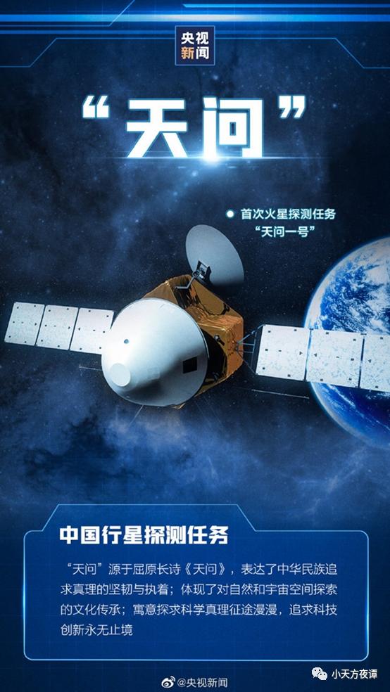中国航天界取名的文化范:嫦娥、天问、北斗等,火星车取名为祝融