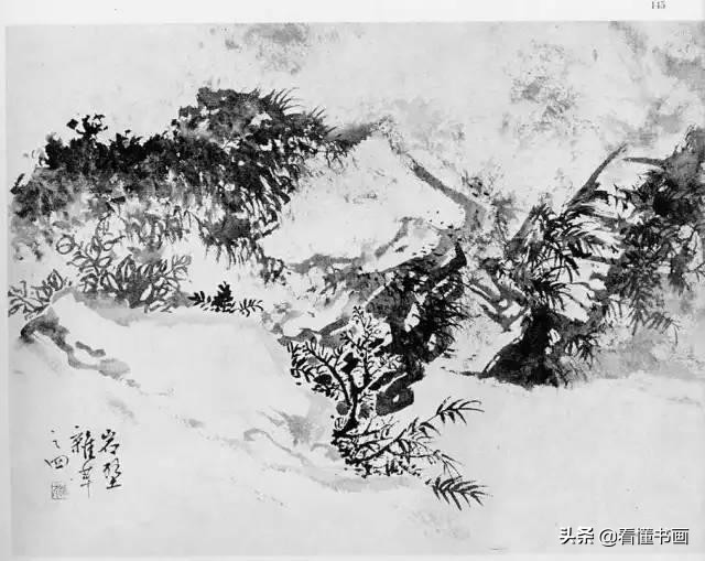 黎雄才画石头皴法,跟着名家学国画黎雄才山水画谱