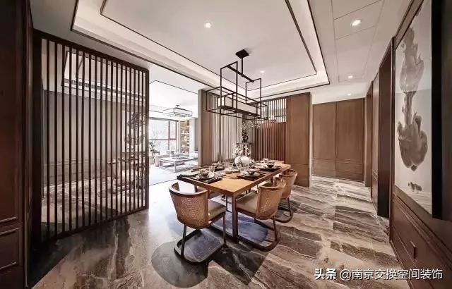 200平新中式餐厅装修效果图大全,新中式125平方客厅餐厅装修效果图