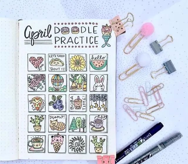 手帐边框教程简笔画,少女心手账本边框简笔画