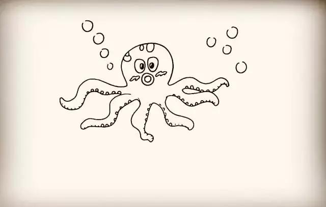 大王乌贼vs巨型章鱼简笔画,简笔画小章鱼的画法