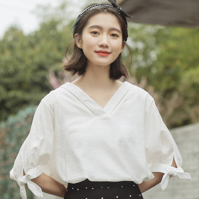 雪纺短袖上衣年轻时尚,雪纺短袖上衣夏季中长