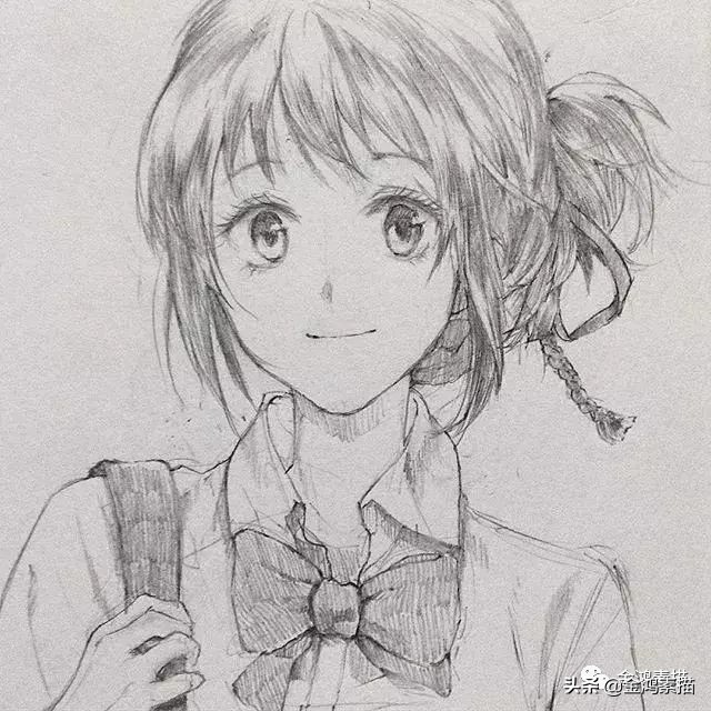 素描动漫人物古风,动漫人物素描简单