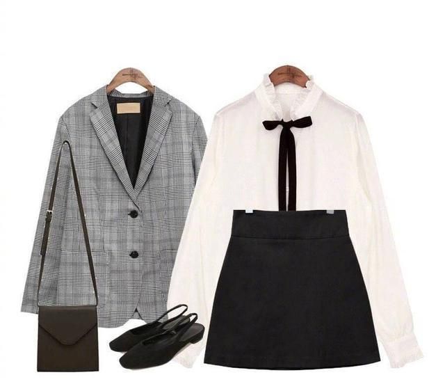 小格子西装xs,格子休闲小西装韩版穿搭