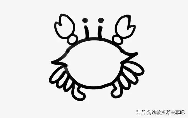 如何画螃蟹简笔画,儿童简笔画螃蟹简单又漂亮