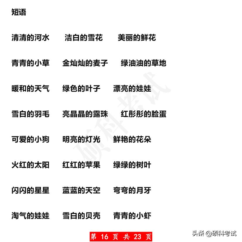 叠词短语一年级,一年级语文生字组词和反义词