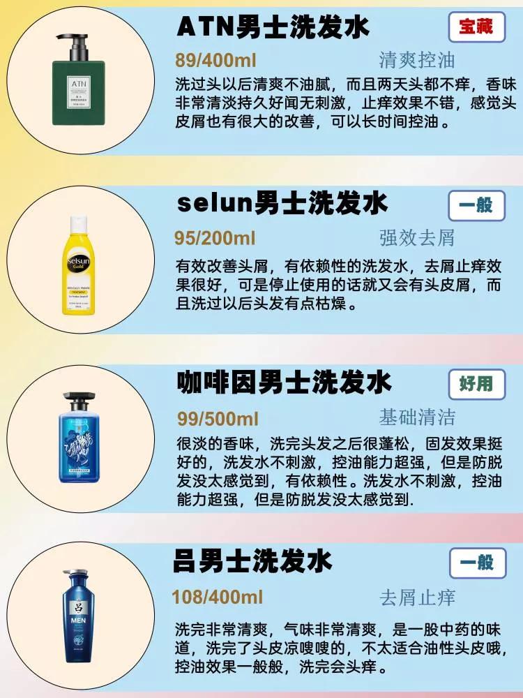洗发水去屑止痒控油推荐男士,洗发水排行榜前十名去屑控油男士