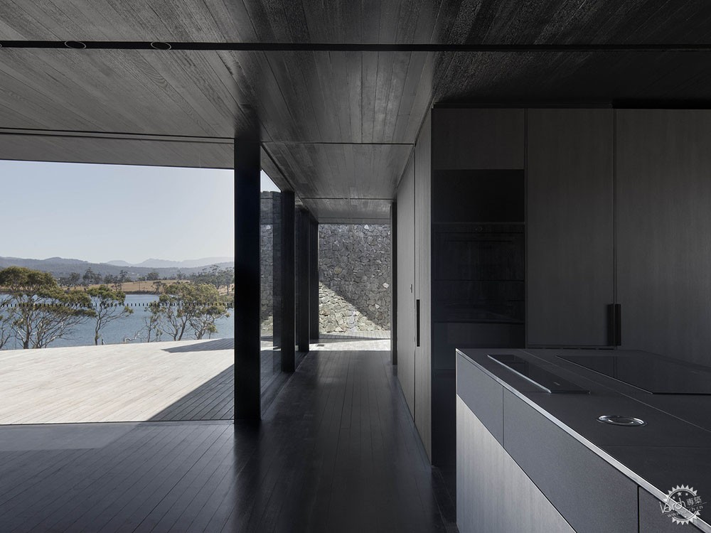 客厅石墙景观,房间景观石墙