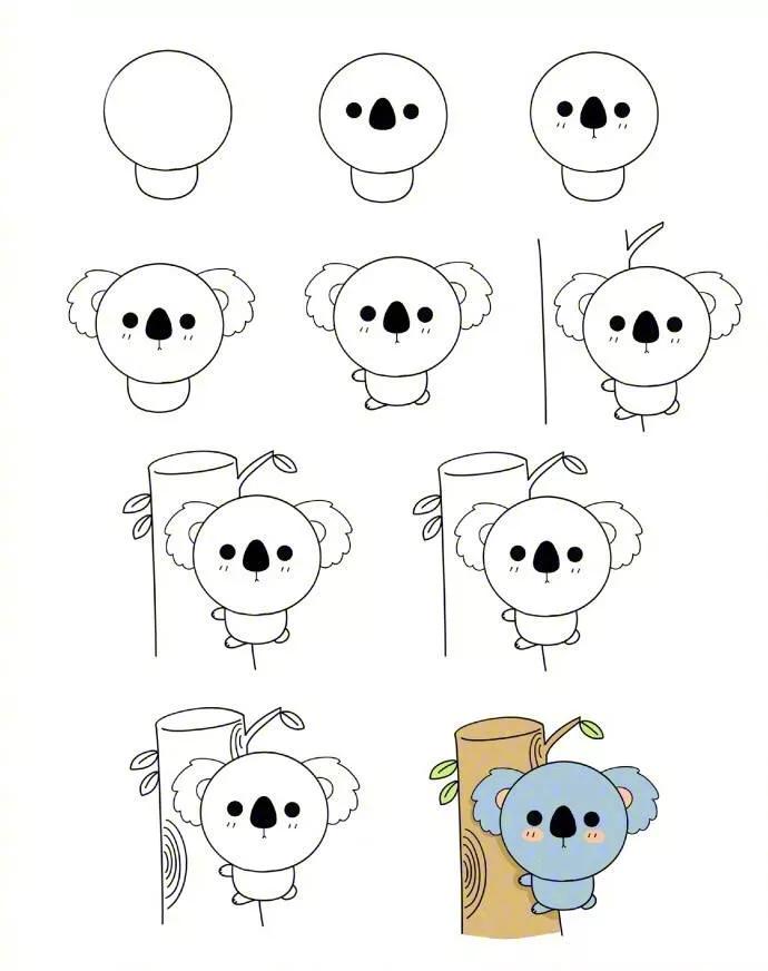 6-12岁儿童绘画简笔画小动物,简笔画小动物100种可爱幼儿园