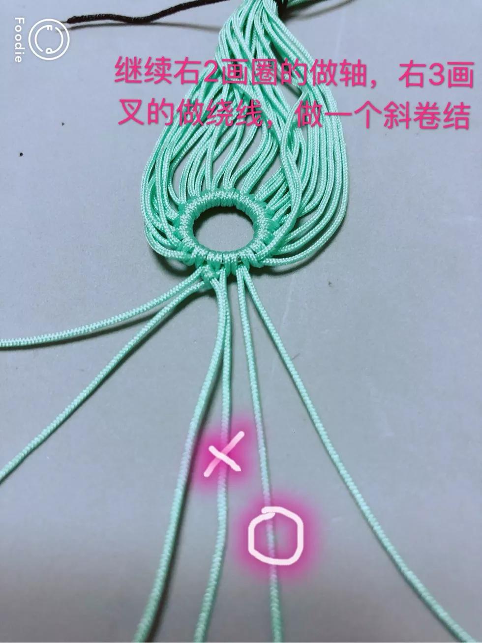 手编挂件绳的编织方法,纯手工编绳龙鳞结绕线编织教程