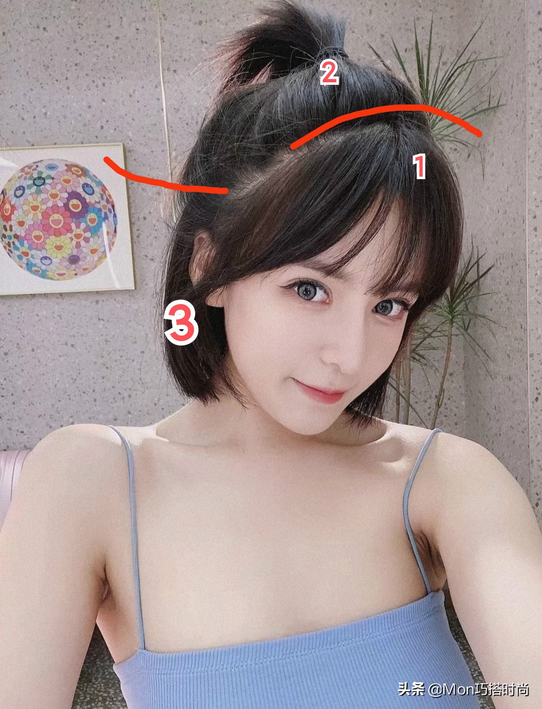 夏天中短发扎发显脸小的教程,夏天短发发型女怎么扎好看