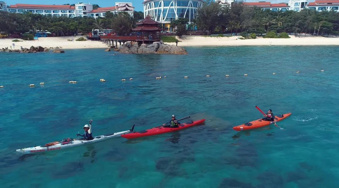 2020辉戈皮划艇环岛海划之旅,蜈支洲岛玩皮划艇