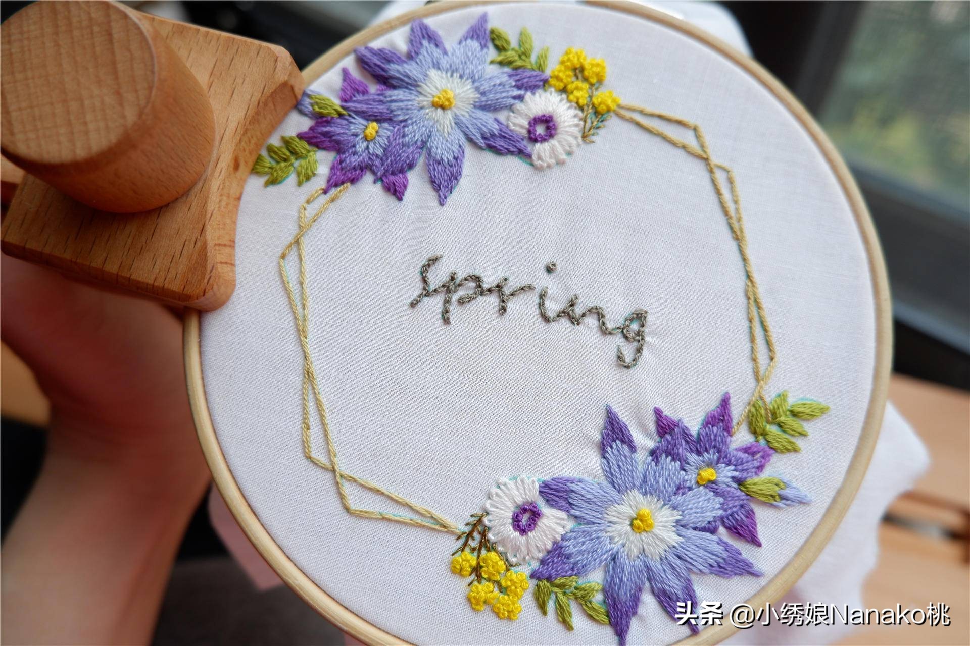 满园春刺绣教程,花环刺绣教程