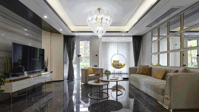 DIY怡居｜精致时尚轻奢风复式大宅，负一层的阳光房太太太美了