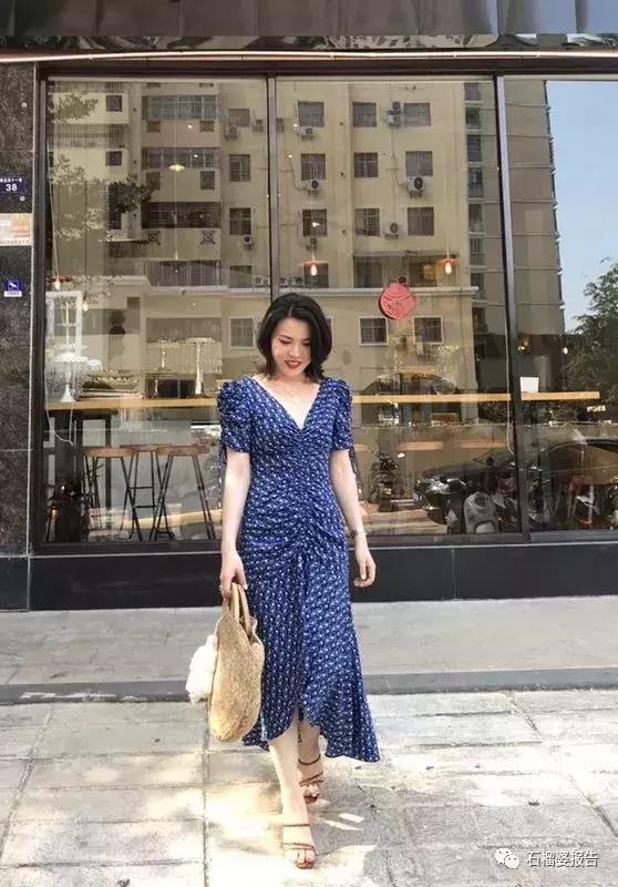 穿上它就不需要P图,这条短袖连衣裙真实爱上