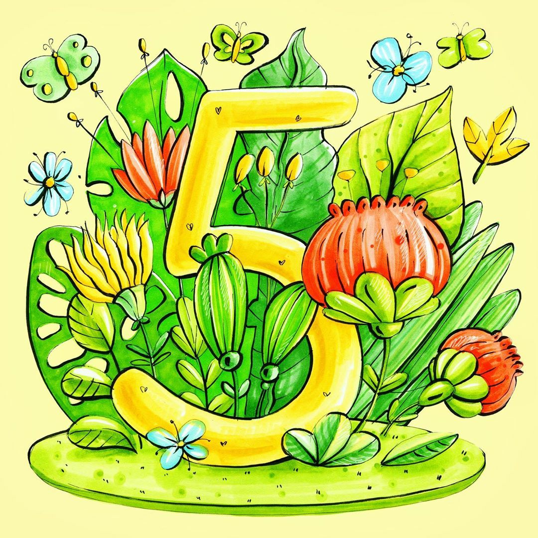 少儿美术马克笔素材：数字主题插画作品素材大全，高清10张图