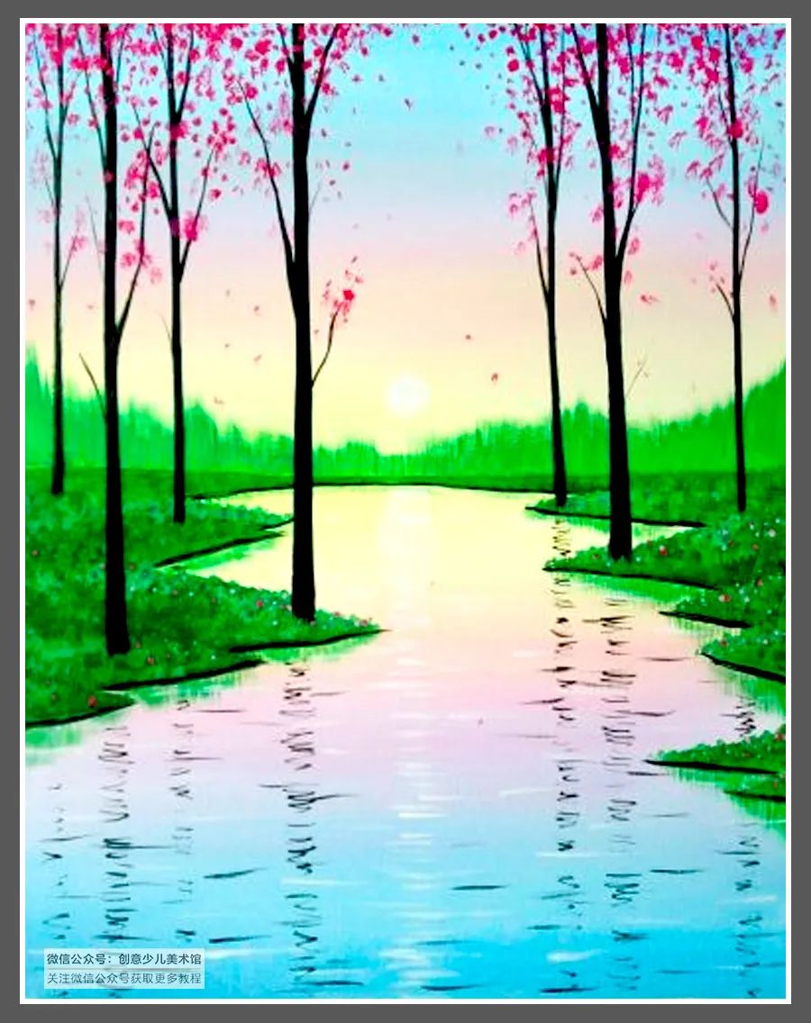 以夏天为主题的简单水粉绘画,童年主题水粉画简单又漂亮