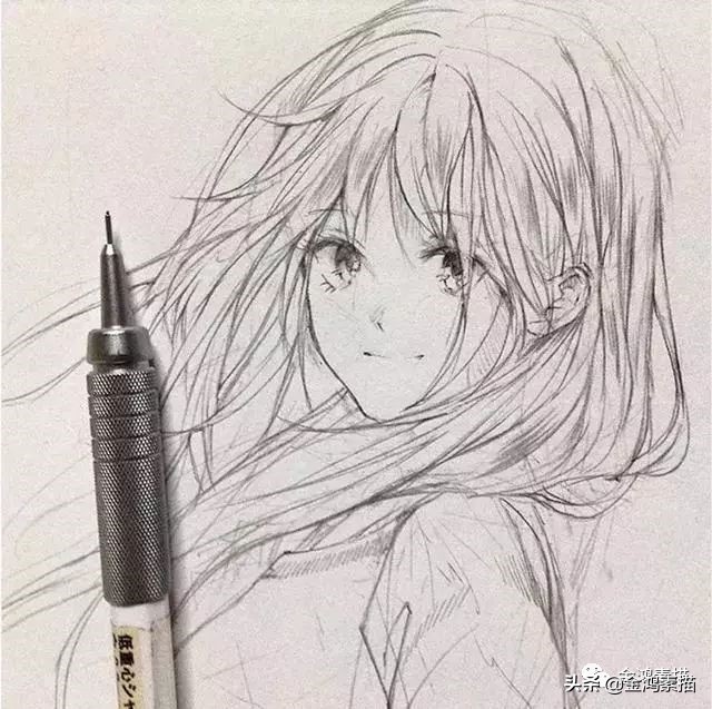 素描动漫人物古风,动漫人物素描简单