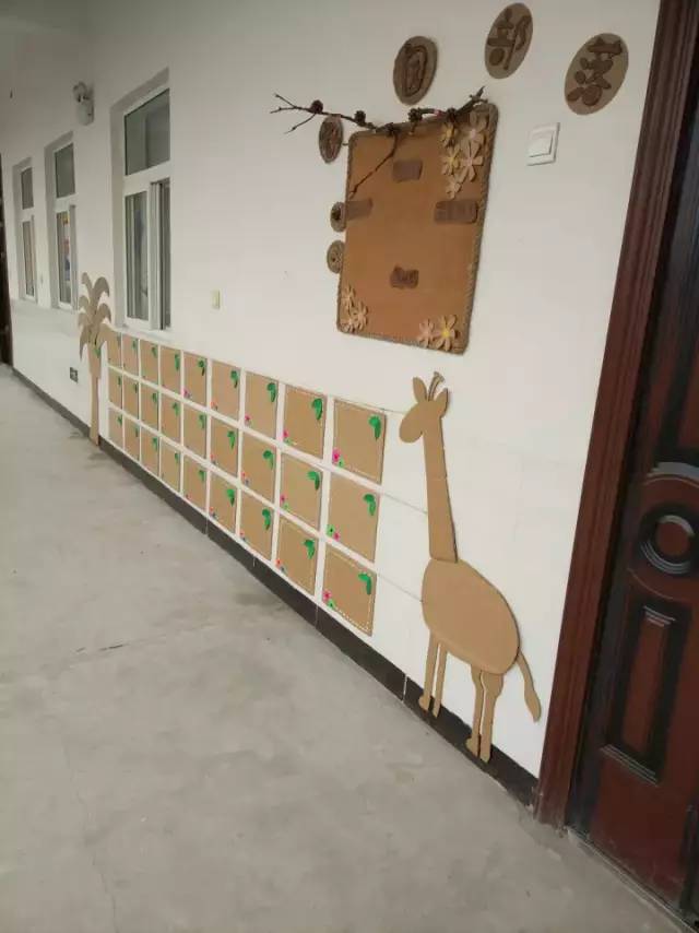 森系纸板幼儿园环创主题墙,幼儿园环创纸板创意