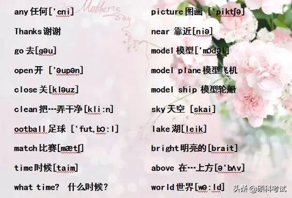 小学六年级单词音标复习,小学1-6年级必考词语