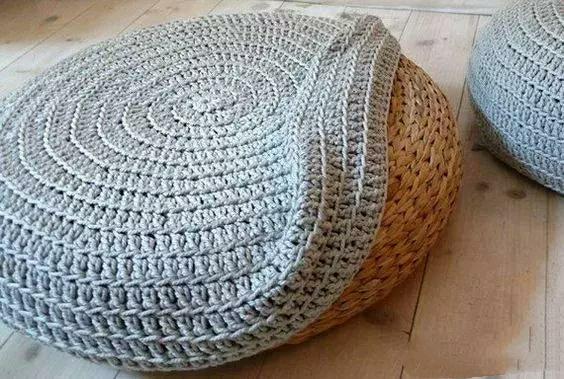 简单圆凳子毛线钩法,毛线钩圆凳子垫子教程视频