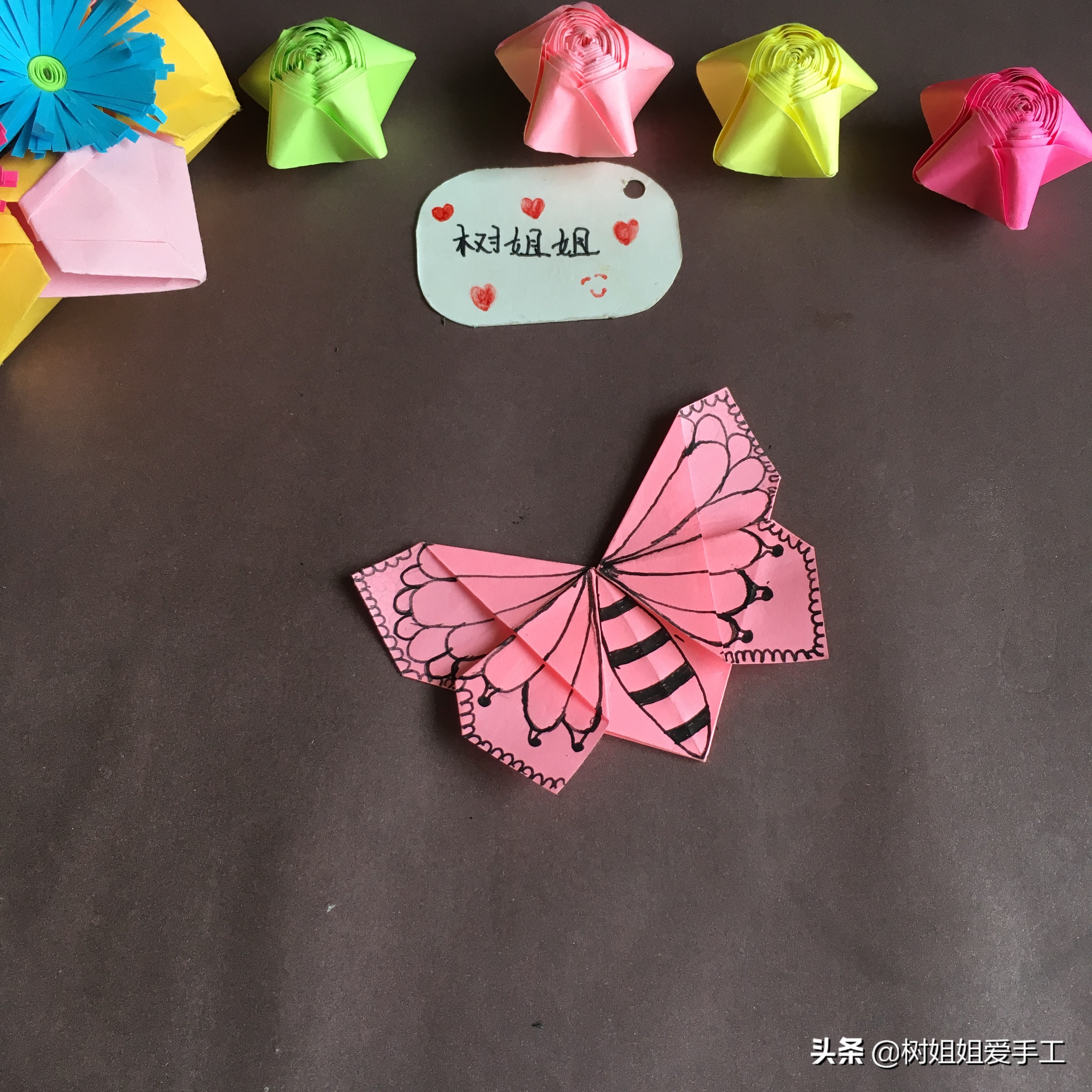 手工折纸蝴蝶书签慢动作,折纸蝴蝶书签步骤