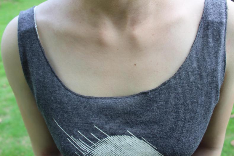 骷髅连体衣试穿,骷髅棉背心