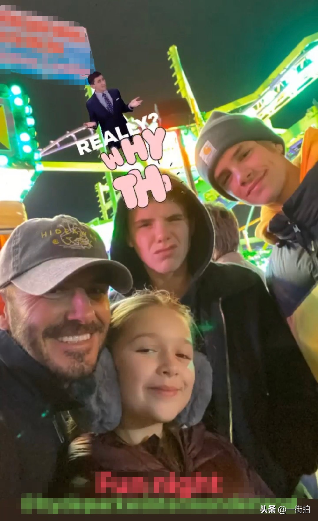 小七贝克汉姆小时候穿吊带裙,贝克汉姆与小七照片