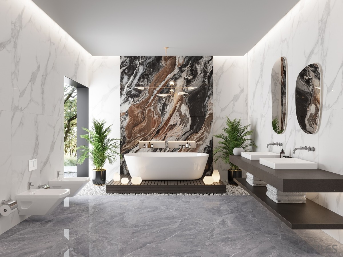 亚细亚亚光瓷砖效果图,梦中情墙