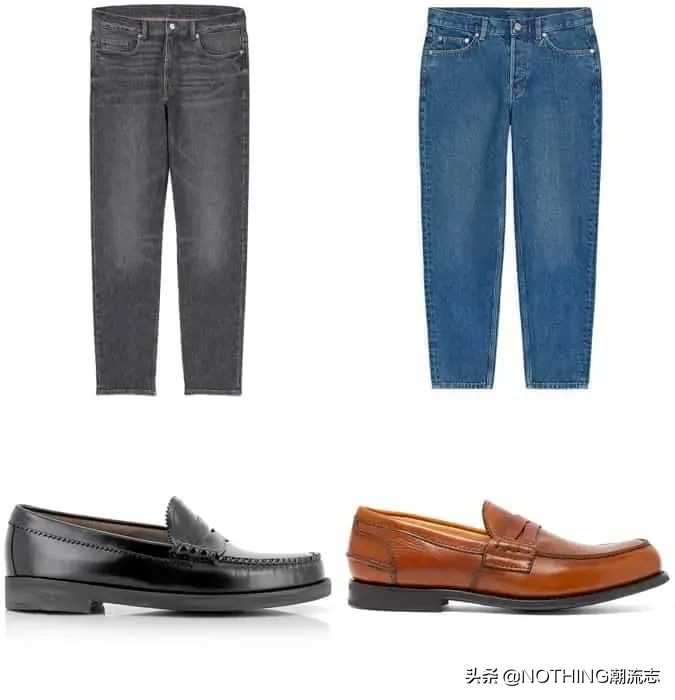 男人穿白色牛仔裤配什么鞋子好看,男士穿呢子大衣牛仔裤配什么鞋子