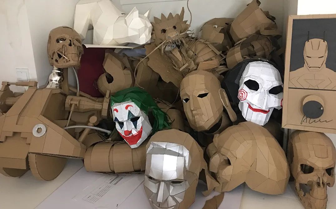 钢铁侠头盔纸板教程,钢铁侠头盔用纸箱做