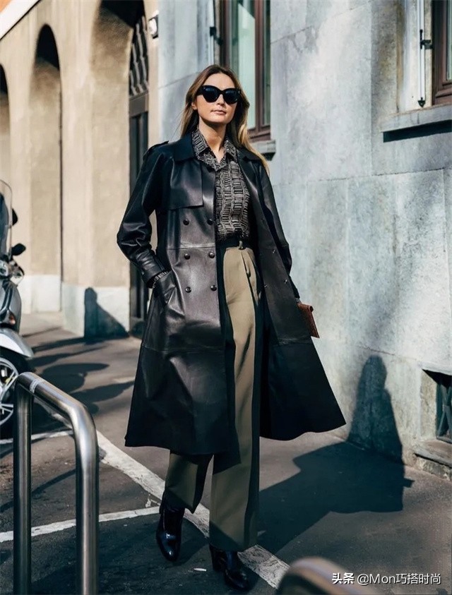 阔腿裤复古小个子春秋款,阔腿裤搭配中长款大衣