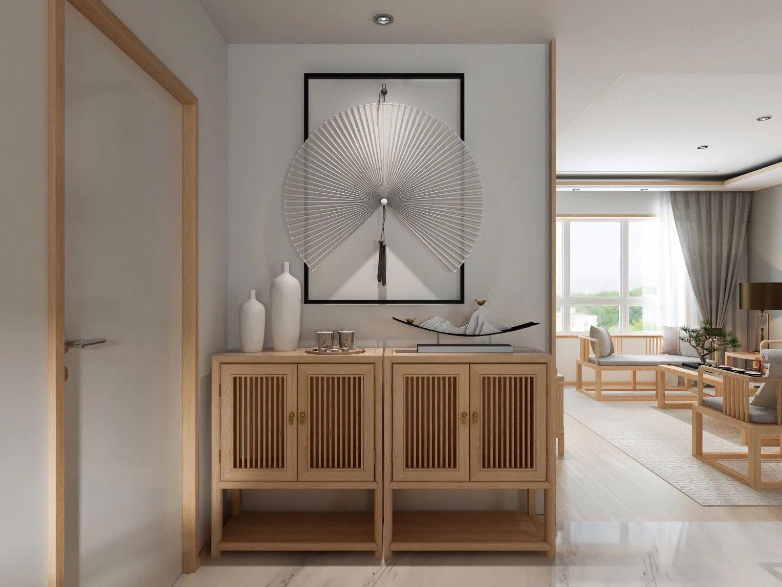 美式实木真皮沙发和中式红木沙发,6米客厅中式沙发13件套效果图