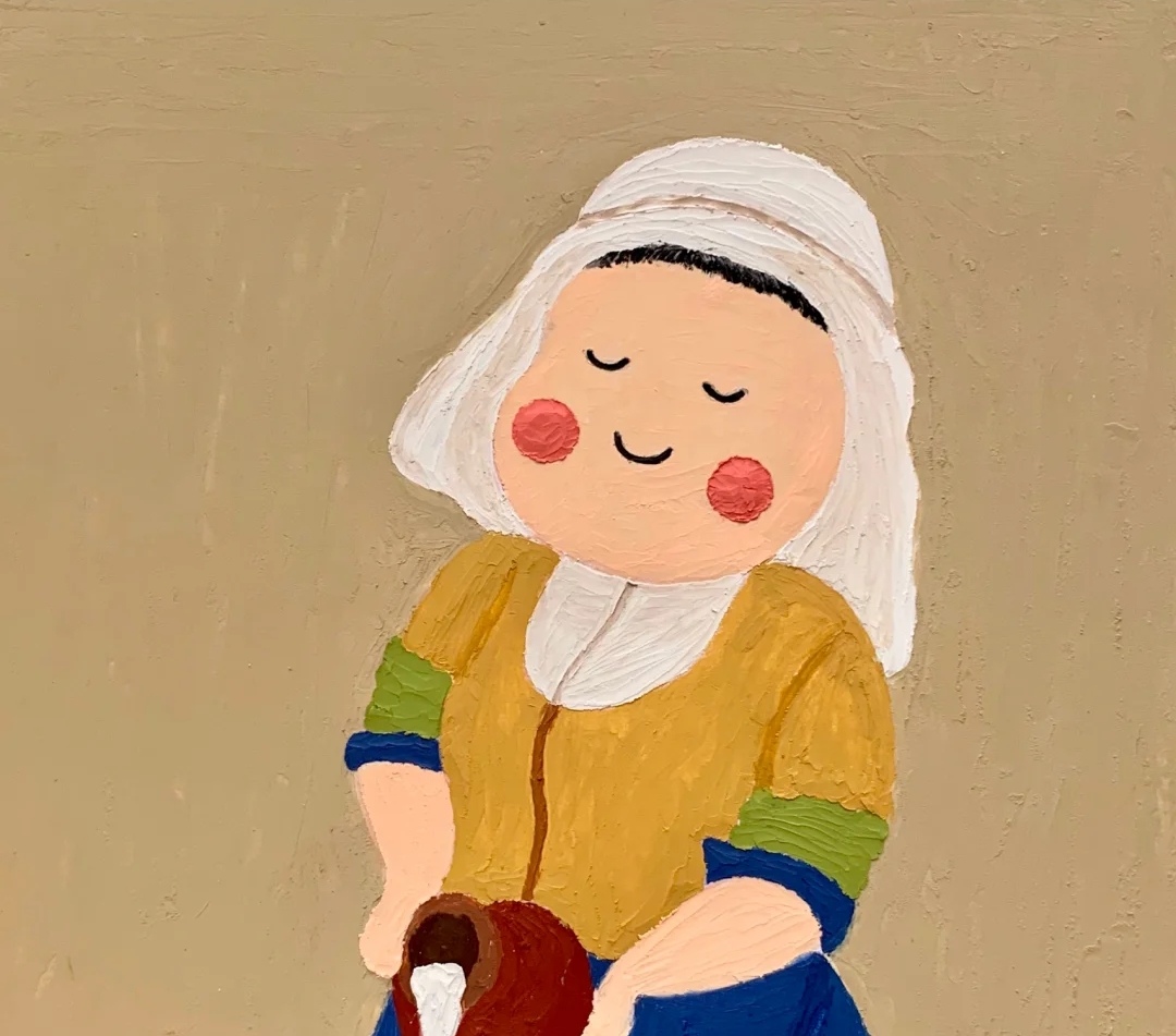 卡通头像可爱呆萌油画,油画风头像卡通