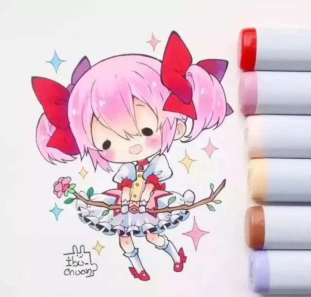 马克笔动漫上色教程q版,动漫手绘马克笔上色教程