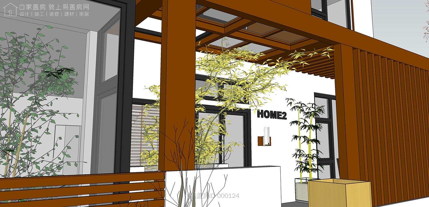 二层农村别墅带阳光房现代简约,农村二层带阳光房别墅效果图