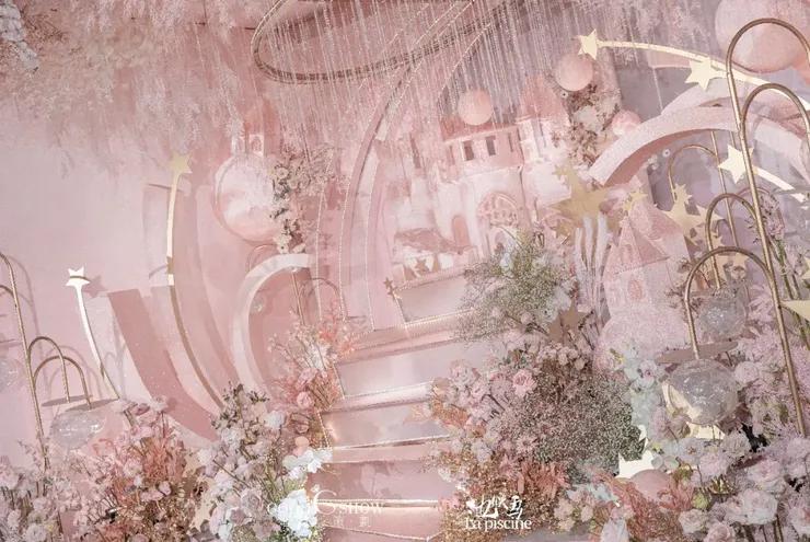 蓝色星空顶婚礼简约风,梦幻婚礼蓝色星辰大海主题风格