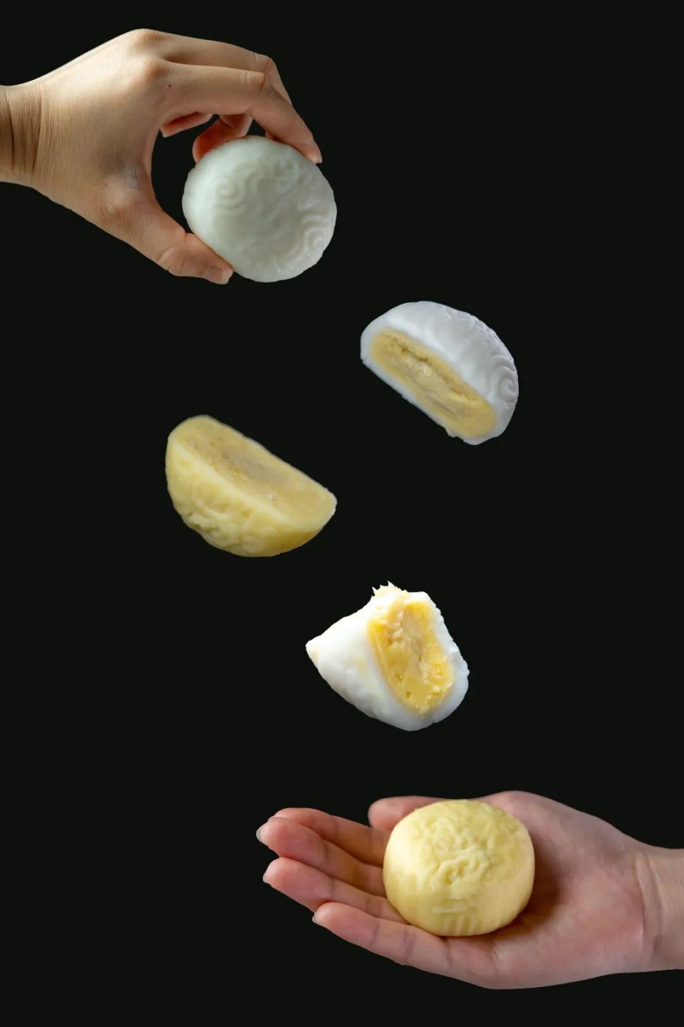 网红爆款猫山王榴莲月饼,高端榴莲猫山王榴莲冰皮月饼