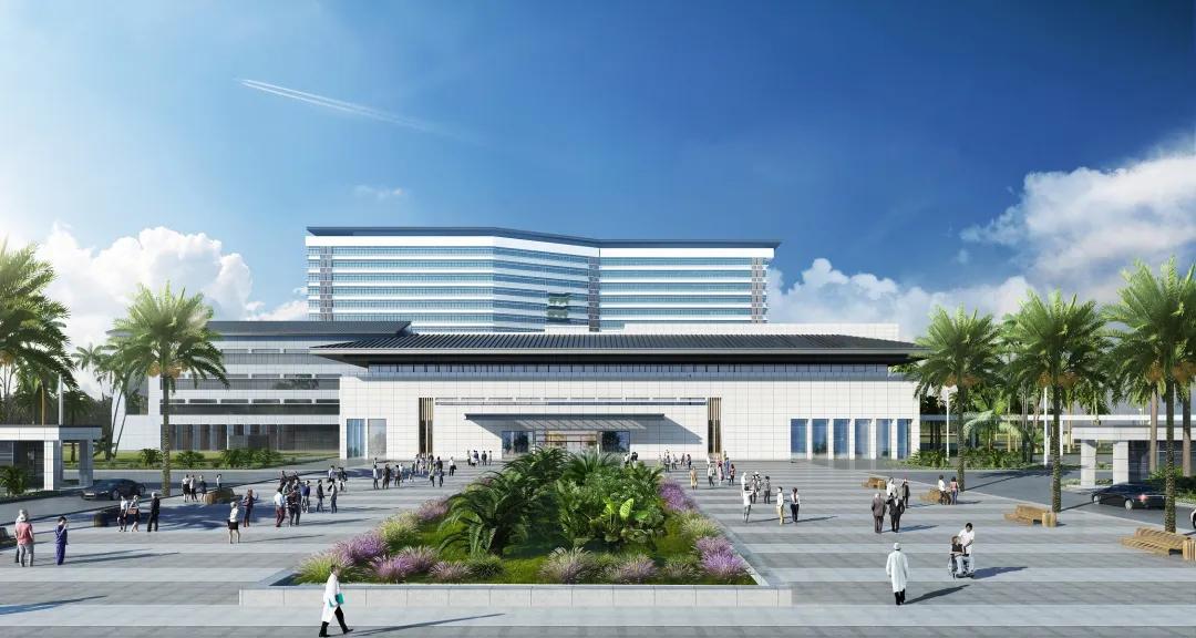 海南省中医院新院区航拍,特色鲜明的中医院