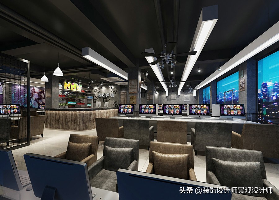网咖设计方案及效果图,网咖室内设计图片观看