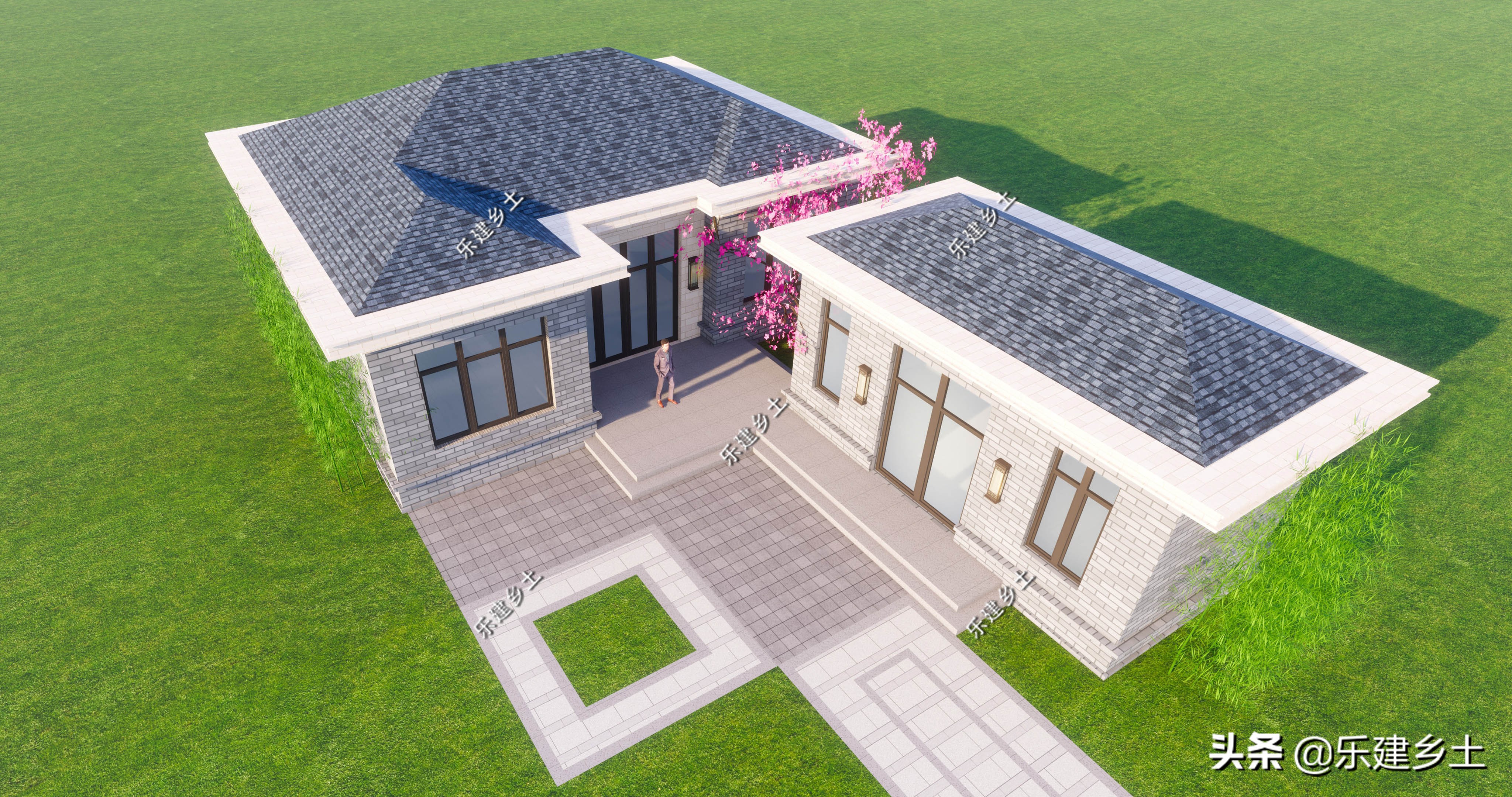 河间市两层新中式别墅,河间1000万别墅