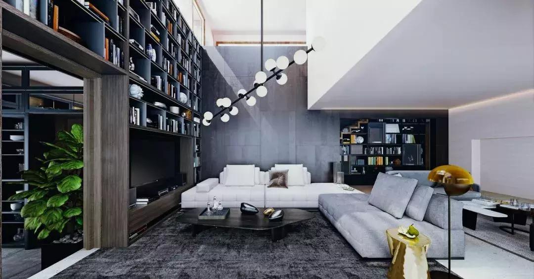 最新款客厅挑空设计图效果图,国外挑空客厅设计极简