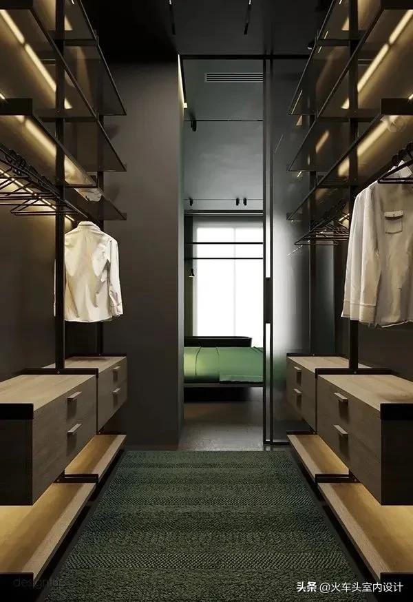 走入式衣帽间设计效果图轻奢风,轻奢简约大气衣帽间