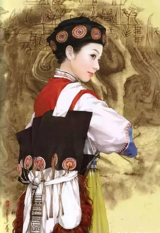 五十六个民族五十六枝花画,五十六个民族人物画高难度