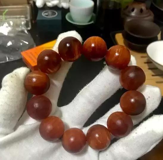 琥珀木满油东北沉香手串,东北琥珀木手串